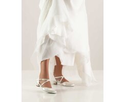 Werner Kern Felice 3,4 weiß Brautschuhe flach 5,5 = 39 1/3