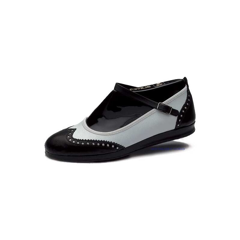 Bleyer 7141 Swingschuhe  Lindy Hipper Strap - schwarz-weiß