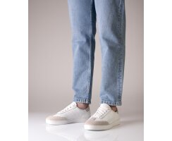 Anna Kern 7020 Suny Tanzsneaker Damen, Velour, Beige-Weiß
