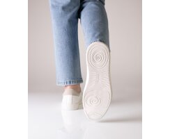 Anna Kern 7020 Suny Tanzsneaker Damen, Velour, Beige-Weiß