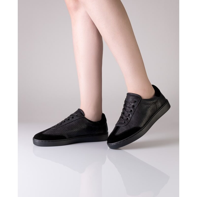 Anna Kern 7030 Suny Tanzsneaker Damen, Nappa-Velour, Schwarz