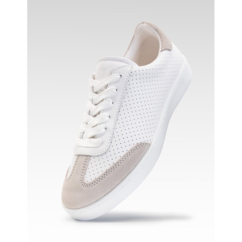 Anna Kern 7020 Suny Tanzsneaker Damen, Velour, Beige-Weiß 4 = 36 2/3