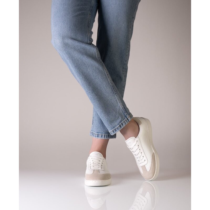 Anna Kern 7020 Suny Tanzsneaker Damen, Velour, Beige-Weiß 4 = 36 2/3
