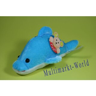 Plüschtier Delfin Paul 18 cm Farbe hellblau