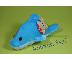 Plüschtier Delfin Paul 18 cm Farbe hellblau